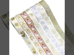 Nastro dorato di Natale, corone di Natale, alberi di Natale, archi, decorazioni, confezioni per regali fai da te,