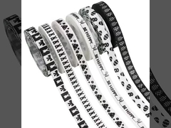 Nastro pasquale, corona pasquale in bianco e nero, nastro decorativo per l'arco, cesto di uova pasquali, pacchetti regalo