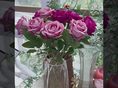 Rosa di velluto simulata, fiore finto, decorazione di casa per il matrimonio, San Valentino, buco artificiale