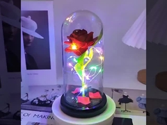 Imitazione di rosa, fiore eterno, copertura di vetro, festa della mamma, San Valentino, decorazione regalo di Natale