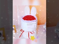 Bouquet floreale per la Festa di Qixi, regalo per la Festa della Mamma, orecchie di coniglio carine, fiori artificiali, s