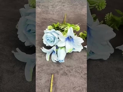 Fiori simulati Combinazione di rosa di giglio europeo Bouquet matrimonio Decorazione domestica Decorazione croce bo