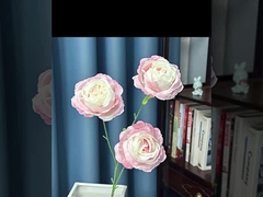 Simulazione di fiori, 3 rose, Decorazione di casa per matrimoni, Disegno di scena di bouquet artigianale, Falsificazione transfrontaliera