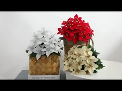 Simulazione transfrontaliera di poinsettia Decorazioni natalizie, regali di nozze, bouquet di fiori falsi, fai da te