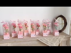PVC trasparente rosa panoramica singola scatola di arrangiamento floreale DIY, pacchetto di fiori faro a mano