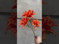 Fiore di simulazione di matrimonio, orchidea viola a tre teste, fiore di sala nuziale, decorazione domestica, flusso di seta