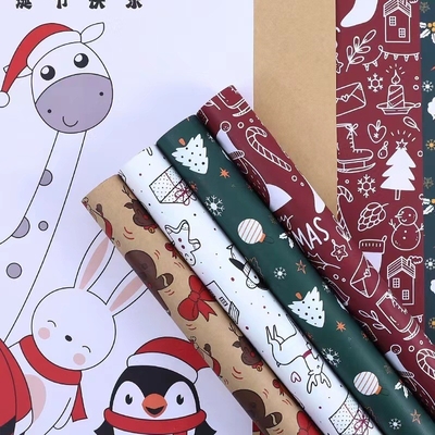 Un buon prezzo. Carte da imballaggio 58cm x 58cm del regalo di Buon Natale stampati strati di carta kraft 20 in borsa in linea