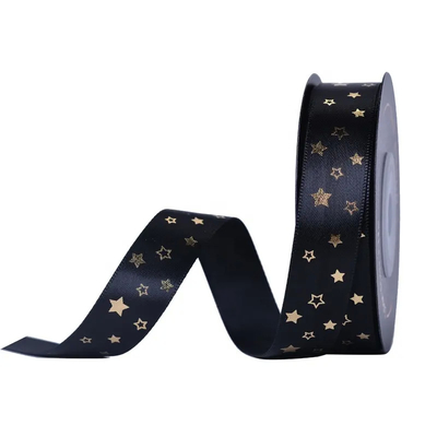 comprare FAMOSO nastro di seta personalizzato con doratura nera stampato per nastri per regali con logo all'ingrosso online manufacture