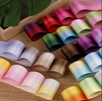 Un buon prezzo. Bicolore poliestere-cotone stampa satinato nastro capelli archi materiale accessori regalo fiore avvolgimento in linea