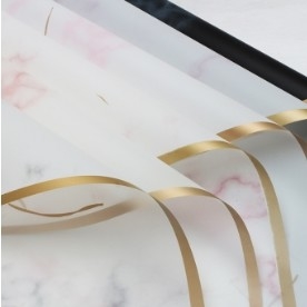 comprare Carta da rivestimento per fiori marmorea a bordo dorato con bordo di plastica opp film carta da rivestimento all'ingrosso online manufacture