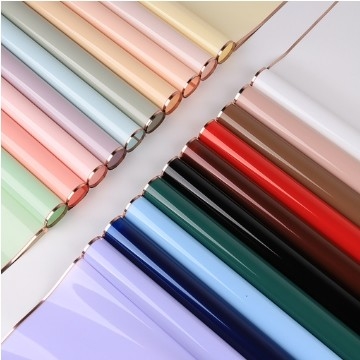 comprare Carta di avvolgimento per fiori dell'età dell'oro di Lizhiran Jelly Film Gold Edge Water Glossy Film Bouquet online manufacture