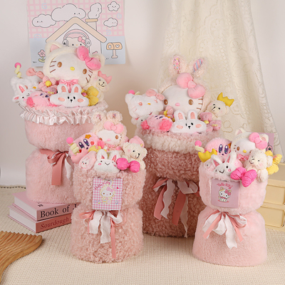 Un buon prezzo. Regalo Delu Gypsophila Bambola Bouquet Ornamenti Ragazza di compleanno Stuffato Animali Fiore Bouquet in linea