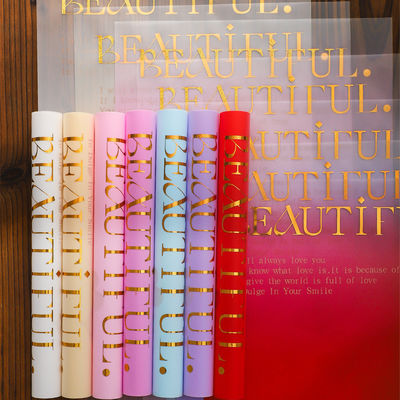 Un buon prezzo. Carta di avvolgimento di fiori personalizzata Lizhiran stile coreano Stampaggio oro Inglese regalo di fiori impermeabile per San Valentino in linea