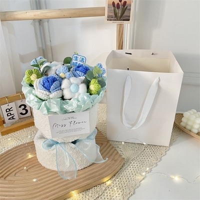 Un buon prezzo. Bouquet di orecchie di coniglio di lana Disegno floreale portatile 20x35cm Ideale per compleanni Regalo per bestie o insegnanti in linea