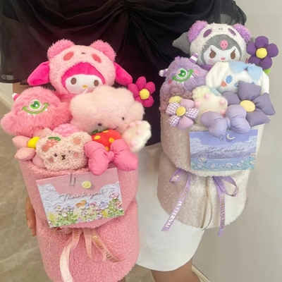 comprare Bouquet di bambole Kuromi a colori multipli da 20x35 cm Perfetto regalo per la tua ragazza per la festa dei bambini fabbricazione online