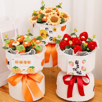 comprare Bouquet di fiori a maglia fatto a mano regalo di compleanno per il suo San Valentino / Natale regalo per fidanzata e migliori amici online manufacture