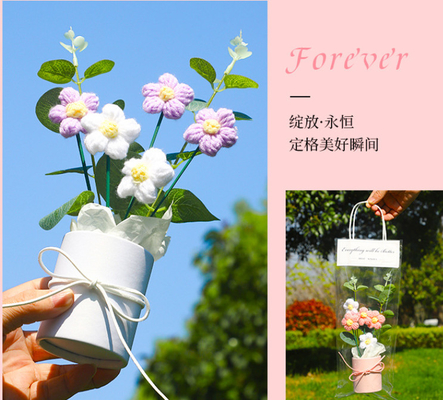 comprare Pile a maglia Bouquet floreale a maglia a mano Plush Flower Gift Set 6x20cm Perfetto per la Festa della Madre online manufacture