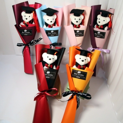 comprare Bouquet di orso di schiuma per la laurea 10x35 cm Celebrare con gli amici e gli eventi scolastici in diversi colori online manufacture