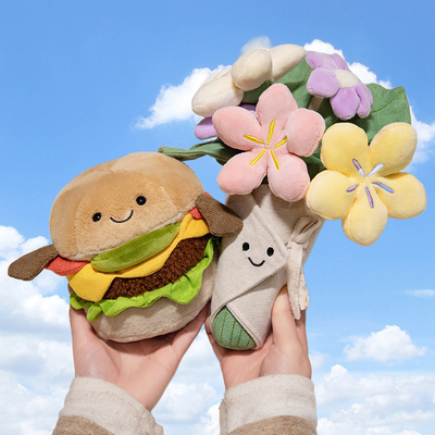 comprare Comfort Compagnia Hamburger Plush Toy Soft Cute 15x28cm Food Series Stuffed Animal for Flower Variety Bouquet Gift online manufacture