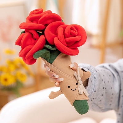 comprare Rose Variety Plush Animal Bouquet Confortante regalo per tutte le occasioni 10x30cm online manufacture