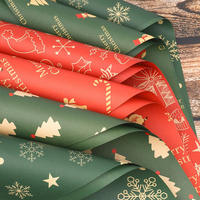 comprare Carta di avvolgimento impermeabile a tema natalizio per bouquet di rose/arrangiamenti floreali fabbricazione online