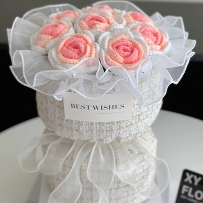 comprare Bouquets di fiori per il festival Fiori di lana a maglia Fiori eterni Fiori a maglia Rose creativi Regali di compleanno Bouquets di fiori per fidanzata e migliori amici fabbricazione online