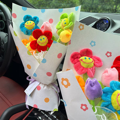 Un buon prezzo. 20x35cm Finito Dopamina Creativo Bouquet Cartone animato Fiore artificiale Bouquet Multicolore per la ragazza Regalo di compleanno in linea