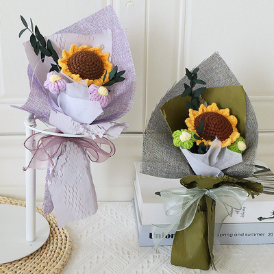 comprare Fiori Varietà Bouquet a maglia in lana a maglia a mano Perfetto regalo per il compleanno o il diploma delle ragazze online manufacture
