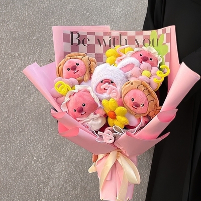 comprare Loopy Little Beaver Plush Doll Bouquet Loopy Adorable Cartoon Plush Toy Creativo Regalo per la stagione di compleanno e laurea per coloro che hanno un cuore femminile online manufacture