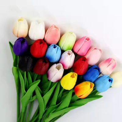 comprare Fabbrica artificiale Fiore di tulipano Matrimonio PU Real Touch Fake Fiori Decorazione di tulipani Bouquets Tulip artificiale fabbricazione online
