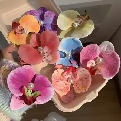 Un buon prezzo. Vendita a caldo Pin di capelli artificiali per orchidee floreali Clip per capelli da fiore Accessoiri per capelli da vacanza al mare in linea
