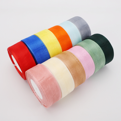 Un buon prezzo. Nastro di chiffon in stile coreano, nastro di chiffon a colori solidi, scatola regalo per torte, imballaggio di fiori, nastro decorativo, cravatta, cravatta a nastro in linea