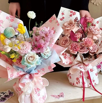 comprare Carta di imballaggio per fiori di primavera, carta di imballaggio per fiori freschi, carta di imballaggio stampata impermeabile, imballaggio per fiori online manufacture