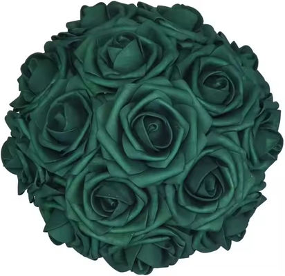 comprare Grosso rosa verde smeraldo scuro Fiori artificiali con fusto per bricolage Bouquets di nozze Centrali Disposizioni Ballo di bacio fabbricazione online