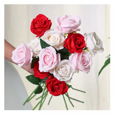 comprare Realistic Single Stem Artificial Flower Rose per festa di nozze Home Centerpiece Hotel Office Decor fabbricazione online