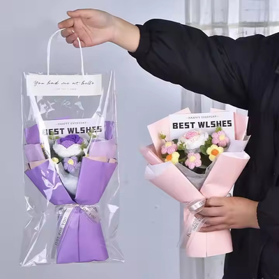 Un buon prezzo. Bouquet di fiori artificiali a maglia a mano San Valentino Ringraziamento Laurea Giornata della mamma Pasqua Natale Capodanno in linea