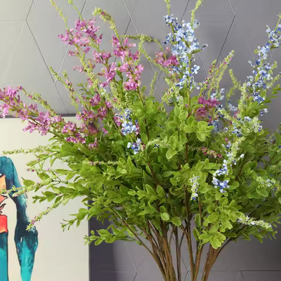 Un buon prezzo. Salvia artificiale erba piccolo fiore selvatico Sage di seta con fiori per il bouquet di sposa riempitore matrimonio piante di decorazione interna in linea