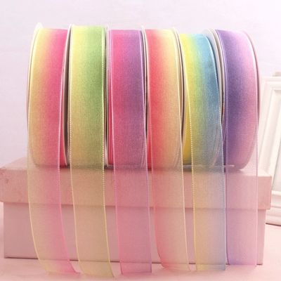 comprare Gazza perle a due toni, gazza per neve, pizzo a gradiente, pizzo, imballaggio a nastro, nastri colorati, fiori freschi, abito di vacanza Nastro decorativo fabbricazione online