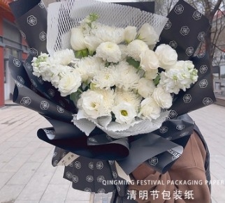 Un buon prezzo. Fiore di Camellia impermeabile Qingming Festival ricorda per sempre Fiore carta da imballaggio in linea