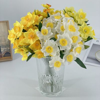 comprare Un mazzo di veri fiori di narciso per un salotto fresco e pulito e decorazione del tavolo da pranzo, arte floreale artificiale, fiori di seta e fiori artificiali fabbricazione online