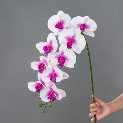 comprare Fiori simulati con una sensazione di fascia alta e realistica, ornamenti artificiali di fiori di orchidea farfalla, decorazioni floreali finte, bouquet di fiori, fiori da matrimonio Vaso di orchidea fabbricazione online