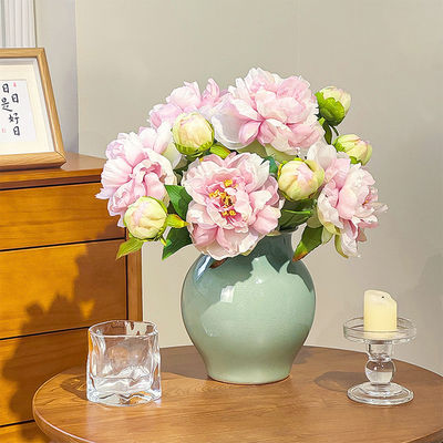 Un buon prezzo. Fiori artificiali di peonia e peonia di fascia alta, fiori decorativi in stile cinese per il soggiorno, ornamenti per la tavola da pranzo, bouquet di fiori artificiali di peonia in linea