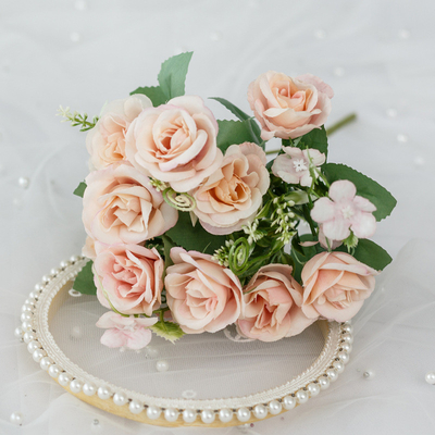 comprare 10 Nordic Spring Roses Bouquet di fiori simulato Fiori di plastica falsi Decorazioni per la casa Decorazioni per il matrimonio Arredamento floreale Fiori di seta online manufacture