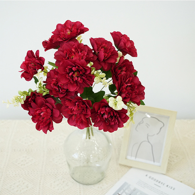 Un buon prezzo. 5 fiori di seta artificiali di peonia e crisantemo, fiori artificiali di peonia, bouquet a mano, composizioni floreali di nozze, ornamenti floreali per la decorazione del tavolo in linea