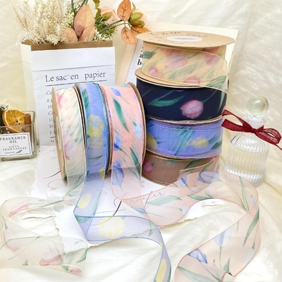 Un buon prezzo. Nuovo Online Corse Nastro Tulipano Neve Seta Nastro Fiore Imballaggio Accessoiri Capelli Arco Abbigliamento Nastro Scarpe Fiori in linea