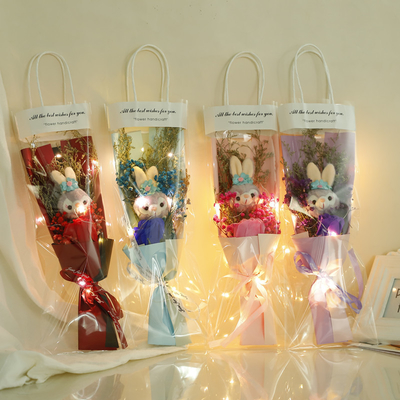 Un buon prezzo. Giorno di San Valentino 520 Sacchetto di girasole Bambola cielo stellato Bouquet regalo per il ragazzo, moglie, e il miglior amico compleanno in linea
