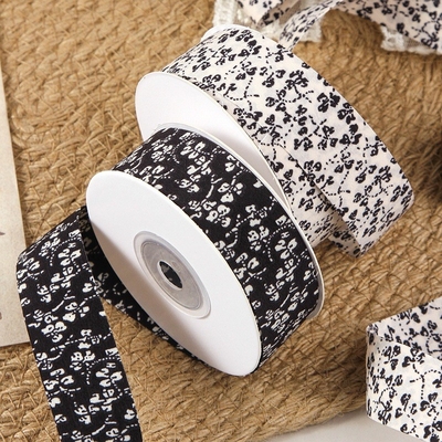 comprare Fiocco per capelli con fiorellini a doppia faccia in stile giapponese, fresco e piccolo, con bordi tagliati dritti e nastro per confezioni di fiori freschi online manufacture