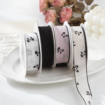 comprare Accessori per capelli con nastro di neve con stampa a farfalla in poliestere ecologico per confezioni regalo fai-da-te con fiocchi e fiori online manufacture