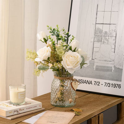 comprare Amazon source bouquets di rose artificiali per il soggiorno e la decorazione domestica, rose artificiali fiori artificiali fabbricazione online