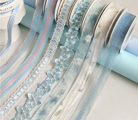 comprare 3cm/2m Nastro Satin Fiore fresco Bouquet Bow Tie Decorative Strap Arrangement Fiorale Manifatto DIY Materiali di imballaggio lavabili fabbricazione online